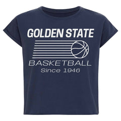 Blue Golden State Warriors Sportiqe Women's Athletic Club Collection Alana Premium Cropped T-Shirt sale | NBA