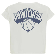 Cream New York Knicks Sportiqe Women's Athletic Club Collection Alana Premium Cropped T-Shirt | NBA