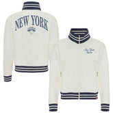 Cream New York Knicks Sportiqe Women's Athletic Club Collection Sutton French Terry Full-Zip Jacket | NBA