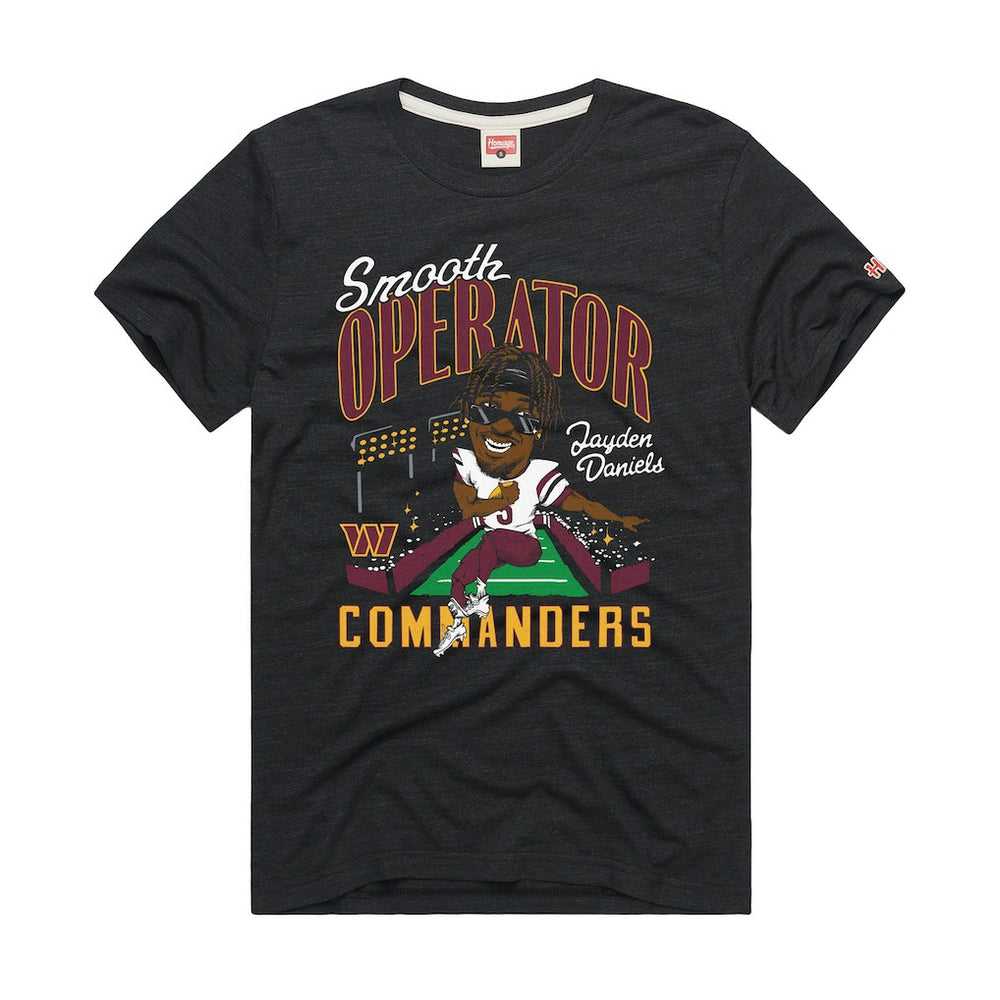 Washington Commanders Jayden Daniels Homage Unisex Caricature Player Graphic Tri-Blend T-Shirt | NFL Outlet