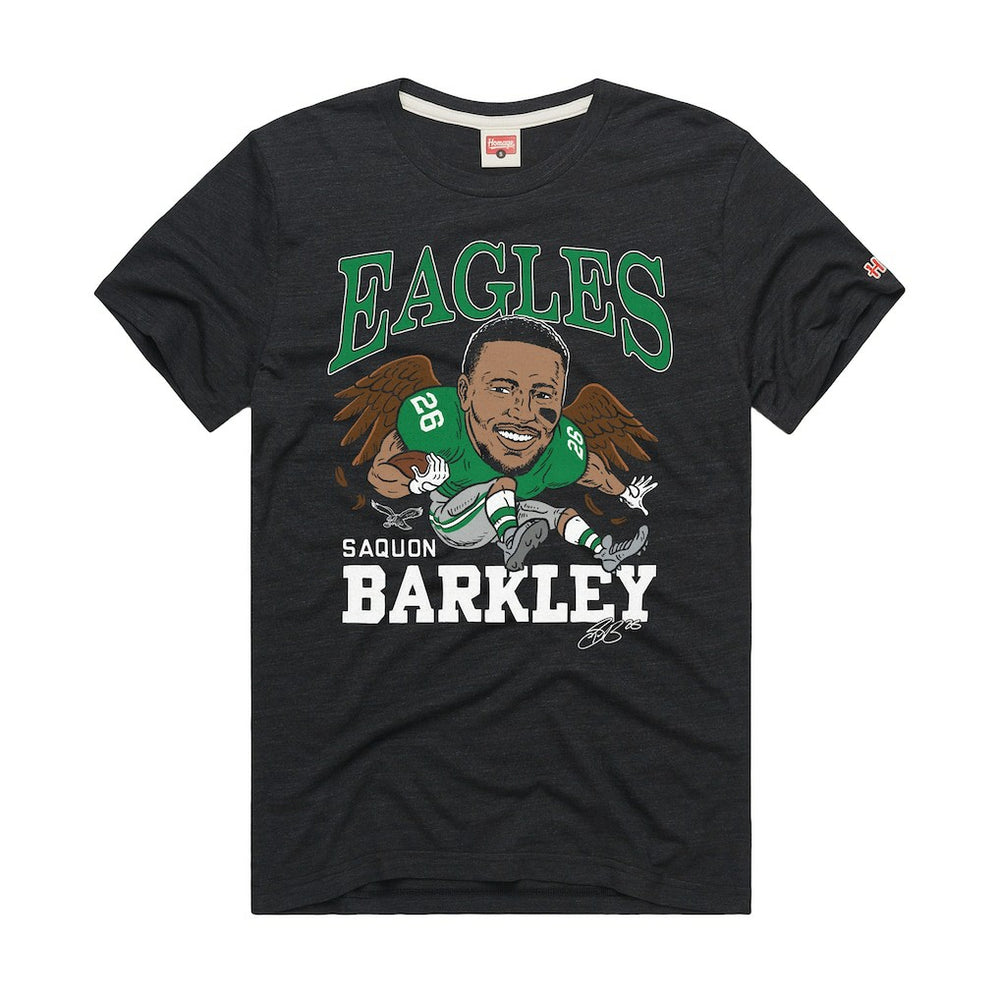 Philadelphia Eagles Saquon Barkley Homage Unisex Caricature Player Graphic Tri-Blend T-Shirt | NFL Discount