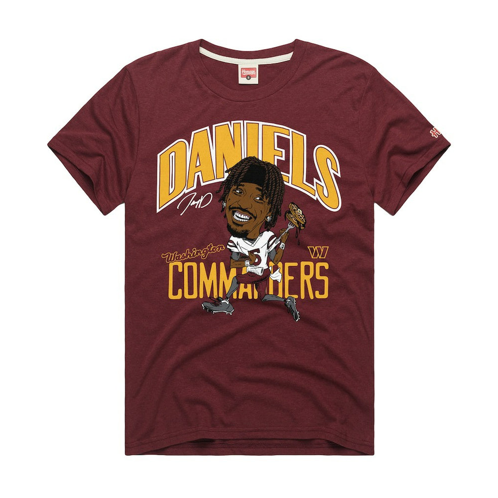 Washington Commanders Jayden Daniels Homage Unisex Caricature Player Graphic Tri-Blend T-Shirt | NFL Online