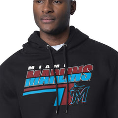 Miami Marlins Starter Logo Push Graphic Hoodie - MLB Hoodies