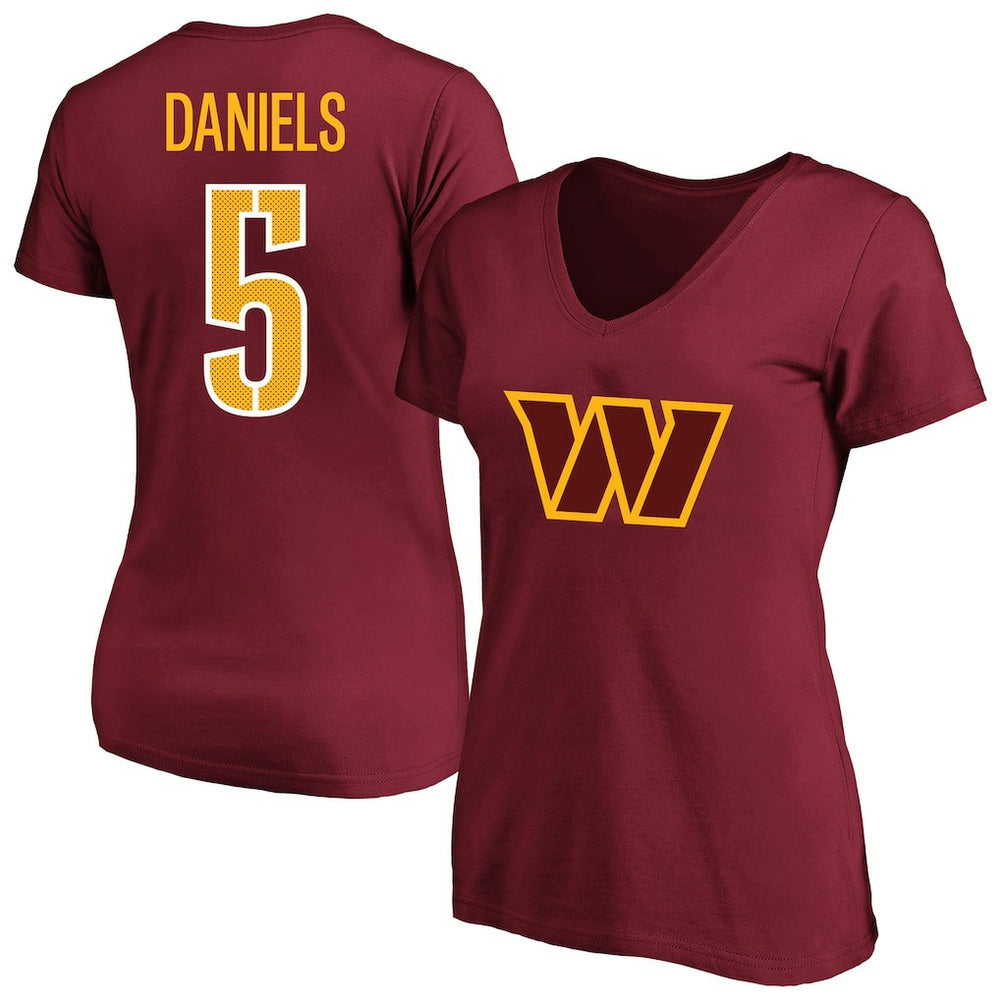 Washington Commanders Jayden Daniels Women's Plus Size Name & Number T-Shirt | NFL Discount