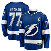 Victor Hedman Tampa Bay Lightning Fanatics Home Captain Patch Breakaway Jersey - NHL Jerseys