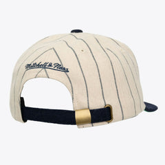 Chicago Cubs Mitchell & Ness Unisex Vintage Ground Melton Wool Pinstripe Adjustable Hat - MLB Hats