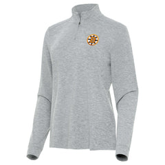 Boston Bruins Antigua Mentor Long Sleeve Quarter-Zip Mock Polo - NHL
