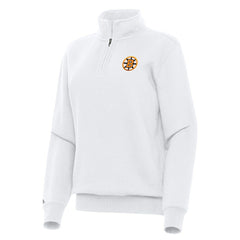 Boston Bruins Antigua Women's Victory Quarter-Zip Pullover Top - NHL Pullover