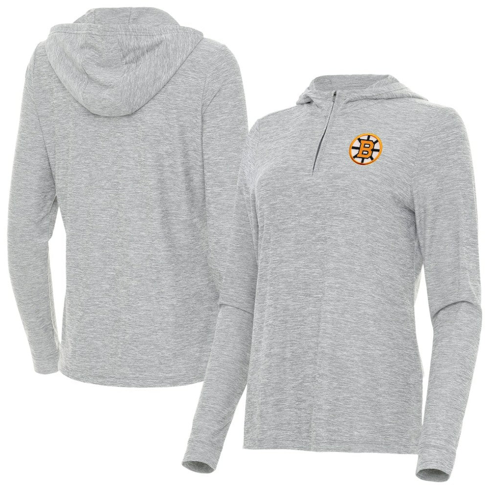 Boston Bruins Antigua Women's Daybreak Quarter-Zip Hoodie - NHL Hoodies