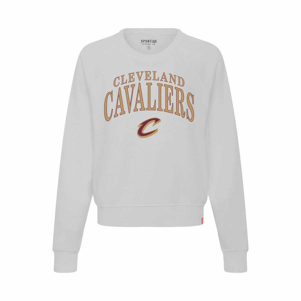 Gray Cleveland Cavaliers Sportiqe Women's Genuine Issue Collection Ashlyn Cropped Sweatshirt sale | NBA
