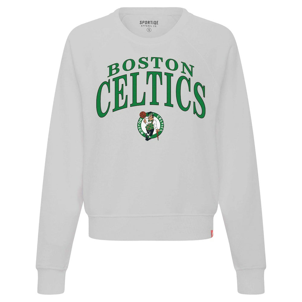 Gray Boston Celtics Sportiqe Women's Genuine Issue Collection Ashlyn Cropped Sweatshirt | NBA
