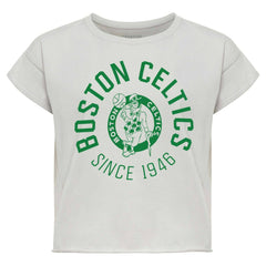 Gray Boston Celtics Sportiqe Women's Cropped Genuine Issue Collection Alana T-Shirt | NBA