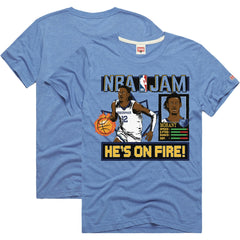 Light Blue Ja Morant Memphis Grizzlies Homage Unisex NBA Jam Tri-Blend T-Shirt | NBA