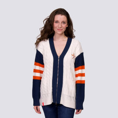 Houston Astros Lusso Women's Shyla Knit V-Neck Full-Zip Sweater - MLB