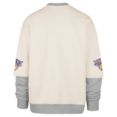 Cream New York Knicks '47 Crossover Collection Trifecta Double Layered Fleece Sweatshirt | NBA