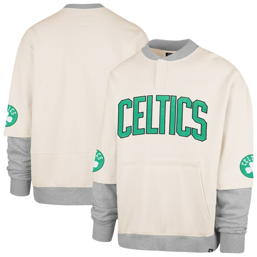 Cream Boston Celtics '47 Crossover Collection Trifecta Double Layered Fleece Sweatshirt | NBA