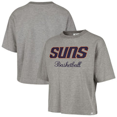 Gray Phoenix Suns '47 Women's Pivot Drop Needle Cropped T-Shirt | NBA