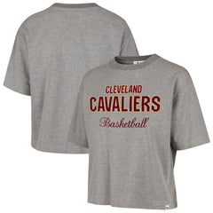 Gray Cleveland Cavaliers '47 Women's Pivot Drop Needle Cropped T-Shirt sale | NBA
