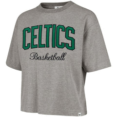 Gray Boston Celtics '47 Women's Pivot Drop Needle Cropped T-Shirt | NBA