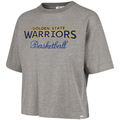 Gray Golden State Warriors '47 Women's Pivot Drop Needle Cropped T-Shirt sale | NBA