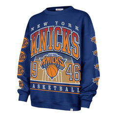 Blue New York Knicks '47 Women's Go Big Oversized Sweatshirt | NBA