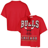 Red Chicago Bulls '47 Women's Elation Oversized Notch Neck T-Shirt sale | NBA