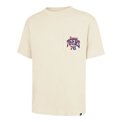 Cream Philadelphia 76ers '47 Unisex Crossover Collection Foundation Pocket T-Shirt | NBA