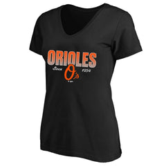 Baltimore Orioles Profile Women's Plus Size Wordmark V-Neck T-Shirt - MLB T-shirts