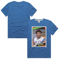 Los Angeles Rams Eric Dickerson Homage Unisex NFL Topps Trading Card Tri-Blend T-Shirt | NFL Hot