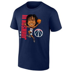 Navy Tre Johnson III Washington Wizards Caricature T-Shirt | NBA