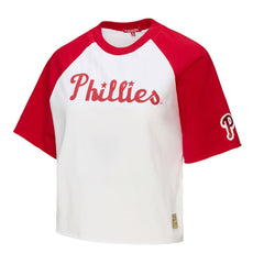 Philadelphia Phillies Mitchell & Ness Women's Cropped Raglan Boxy T-Shirt - MLB T-shirts