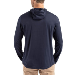 Chicago Bears Cutter & Buck Coastline Epic Comfort Eco Recycled Long Sleeve Hoodie T-Shirt | NFL Discount