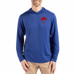 Buffalo Bills Cutter & Buck Coastline Epic Comfort Eco Recycled Long Sleeve Hoodie T-Shirt | NFL Sale