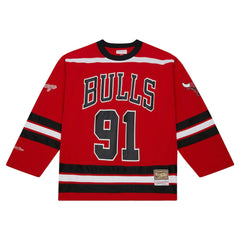 Red Dennis Rodman Chicago Bulls Unisex Maxxed Out Fashion Hockey Jersey sale | NBA