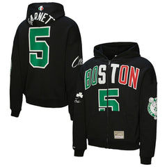 Black Kevin Garnett Boston Celtics Unisex Hardwood Classics Maxxed Out Full-Zip Hoodie | NBA
