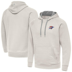 Cream Oklahoma City Thunder Antigua Victory Pullover Hoodie | NBA