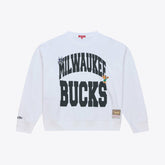 White Milwaukee Bucks Women's Lightweight Block Letter Sweatshirt | NBA