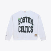 White Boston Celtics Women's Lightweight Block Letter Sweatshirt | NBA