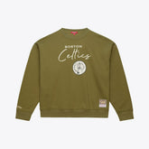 Olive Boston Celtics Women's Lightweight Script Sweatshirt | NBA