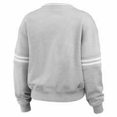 New York Mets WEAR by Erin Andrews Women's Sleeve Stripe Fleece Sweatshirt - MLB Sweatshirts
