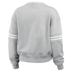 New York Yankees WEAR by Erin Andrews Women's Sleeve Stripe Fleece Crewneck Sweatshirt - MLB Sweatshirts