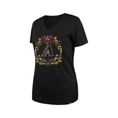 Arizona Diamondbacks New Era Women's Día de los Muertos V-Neck T-Shirt - MLB T-shirts