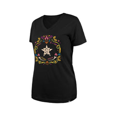Houston Astros New Era Women's Día de los Muertos V-Neck T-Shirt - MLB T-shirts