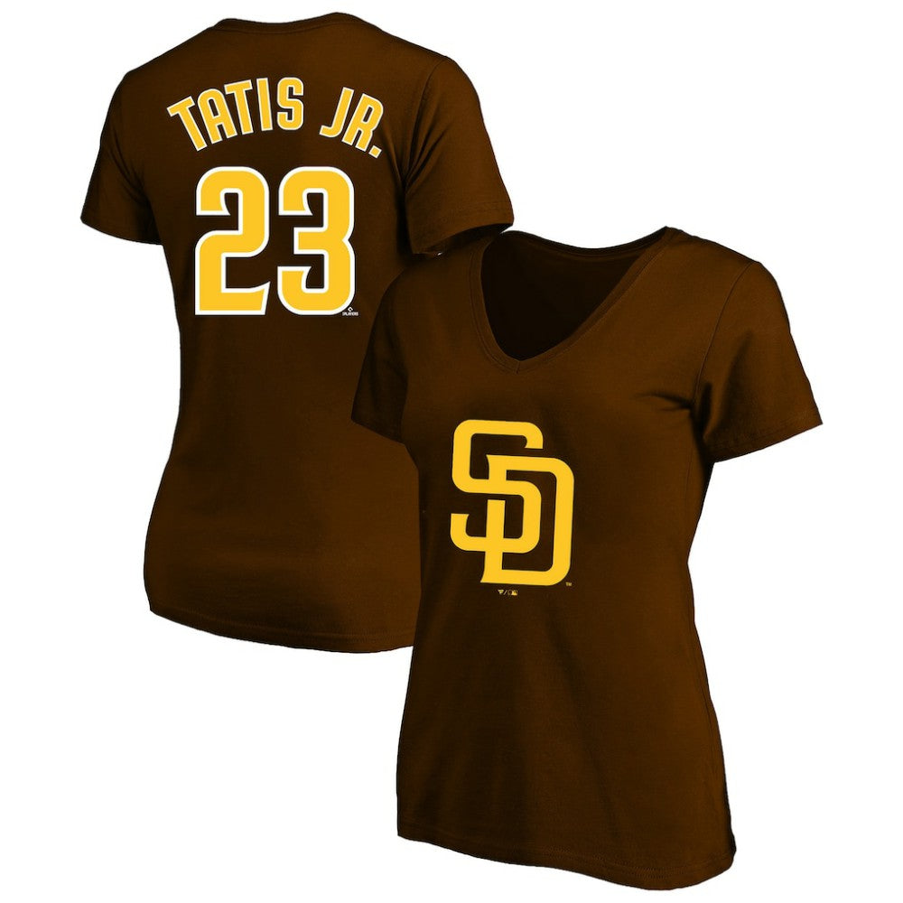 Fernando Tatis Jr. San Diego Padres Profile Women's Plus Size Name & Number V-Neck T-Shirt - MLB T-shirts