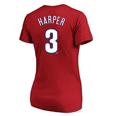 Bryce Harper Philadelphia Phillies Profile Women's Plus Size Name & Number V-Neck T-Shirt - MLB T-shirts