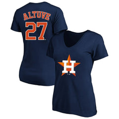 Jose Altuve Houston Astros Profile Women's Plus Size Name & Number V-Neck T-Shirt - MLB T-shirts