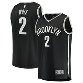 Black Daniel Wolf Brooklyn Nets Youth Fast Break Replica Jersey | NBA