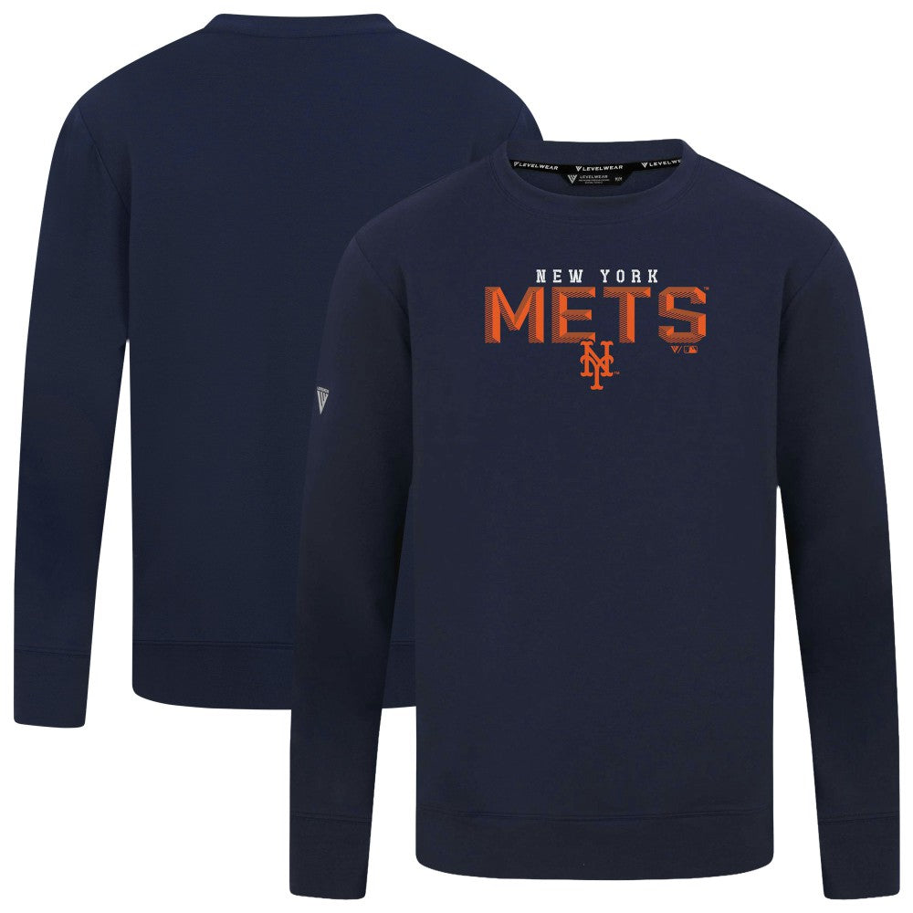 New York Mets Levelwear Mandate Carve Tri-Blend Sweatshirt - MLB Sweatshirts