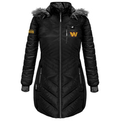 Washington Commanders ActionHeat Women's 5V Battery Heated Long Puffer Full-Zip Hoodie Jacket | NFL Sale