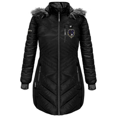 Baltimore Ravens ActionHeat Women's 5V Battery Heated Long Puffer Full-Zip Hoodie Jacket | NFL Sale